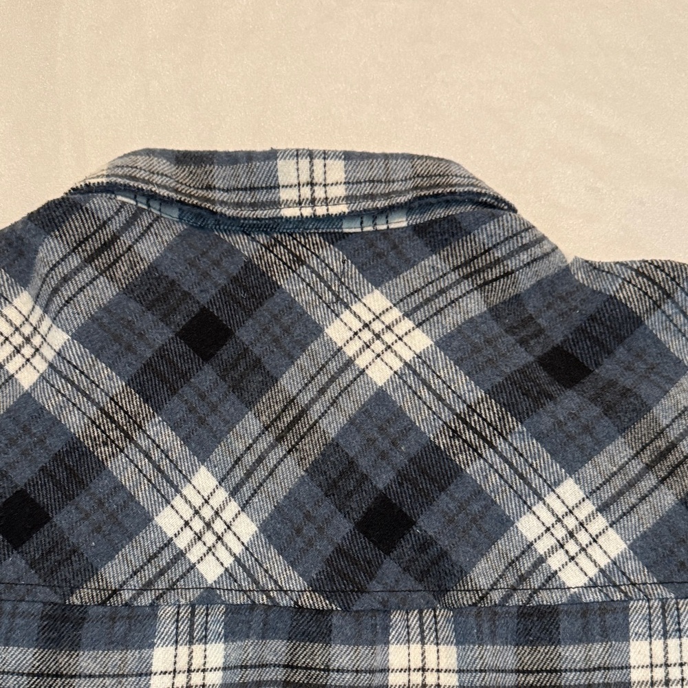 Ci Sono Women’s Flannel Blue and White Plaid Shirt XL - Picture 6 of 8